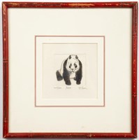 Illegibly Signed "Panda" Etching