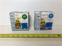 RTH light bulbs: clear 60w and longer life 40w