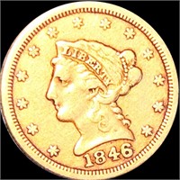 1846 $2.50 Gold Quarter Eagle LIGHTLY CIRCULATED