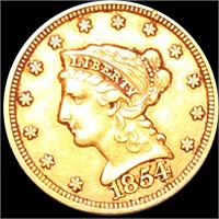 1854 $2.50 Gold Quarter Eagle CLOSELY UNC