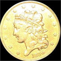 1836 $5 Gold Half Eagle NEARLY UNCIRCULATED