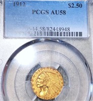 1912 $2.50 Gold Quarter Eagle PCGS - AU58