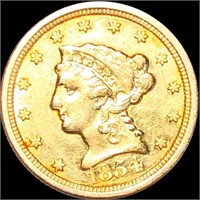 1854-O $2.50 Gold Quarter Eagle ABOUT UNCIRCULATED