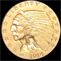 1914 $2.50 Gold Quarter Eagle UNCIRCULATED