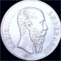 1866 Mexican Silver Un Peso UNCIRCULATED