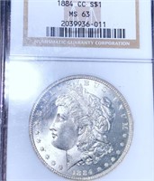 1884-CC Morgan Silver Dollar NGC - MS63