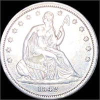 1842 Seated Half Dollar UNCIRCULATED PL
