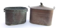 Vintage metal containers with handles