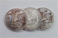 (3) 1974 One Troy Ounce World Trade Silver Rounds