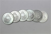 (6) 1979 Costa Rica Cien  Colones Silver Coins