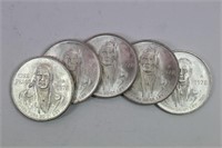 (5) 1978 Mexico Cein Pesos 20 gr .720 Silver