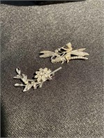 Two vintage pins, rhinestone and the dragonfly