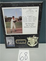 Mickey Mantle Plaque for 500th Home Run