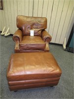 Lexington Leather Chair and Ottoman