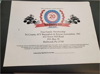 Tri County ATV Membership Good til MArch 2022
