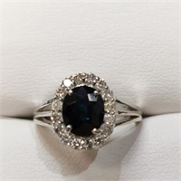 $6600 10K  Sapphire(1.9ct) Diamond (0.5Ct,Si,G-H)