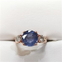 $5299 10K  Natural Blue Sapphire(3.8ct) Diamond(0.