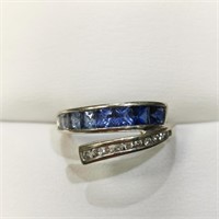 $5600 10K  Sapphire+Diamond Ring