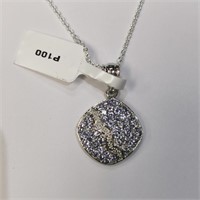 $300 Silver Tanzanite 18"(1ct) Necklace