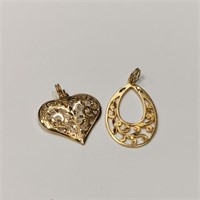 $160 Silver Gold Plated Lots Of 2 Pendant