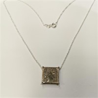 $2200 Silver Diamond 18"(0.7ct) Necklace