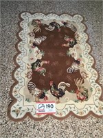 Rooster area rug - 65" x 42"