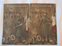 2 WW1 French Soldier Post Cards