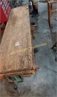 Wood work bench with vice