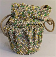 Vintage beaded drawstring purse