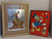 Lot of two vintage Disney framed prints. Pluto