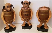 Vtg Barrel Man Decanters from Poynter Products