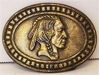 Brass Native American Belt Buckle
