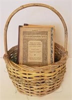 Basket with various books