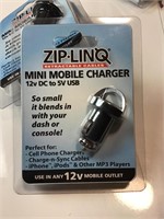 Set of 4 Zip Linq mini mobile charger 12V - USB
