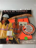 Two Large occunomix safety vest Orange &Yellow
