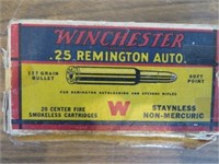 Winchester 25 rem 117gr 20 total shells