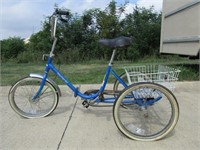 Worksman Cycles folding tricycle w/basket!