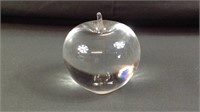 Glass Tiffany and Co. marked Apple paperweight