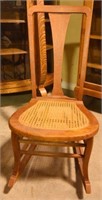 Lot #2879 - Antique “T’ back rocking chair with