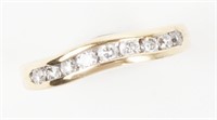 14K YELLOW GOLD Y CURVED DIAMOND BAND
