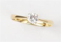 18K YELLOW GOLD DIAMOND SOLITAIRE ENGAGEMENT RING