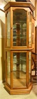 Lot #2912 - Corner curio cabinet with glass