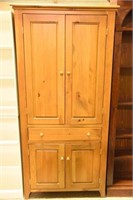 Lot #2916 - Pine linen cabinet w/ drawer and