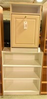 Lot #2921 - Bookcase and waste can holder.