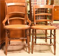 Lot #2929 - (2) Victorian cane bottom chairs.