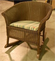 Lot #2959 - Vintage child’s wicker rocking chair