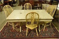Lot #2960 - Distressed white painted dining