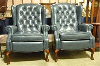 Lot #2965 - Pair of blue tufted Lane Action
