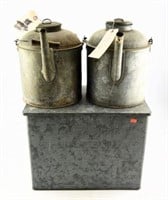 Lot #2984 - (3) Galvanized steel containers