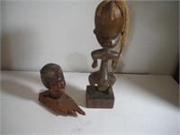 Wood Tribal Figures  Tallest - 16 Inches
